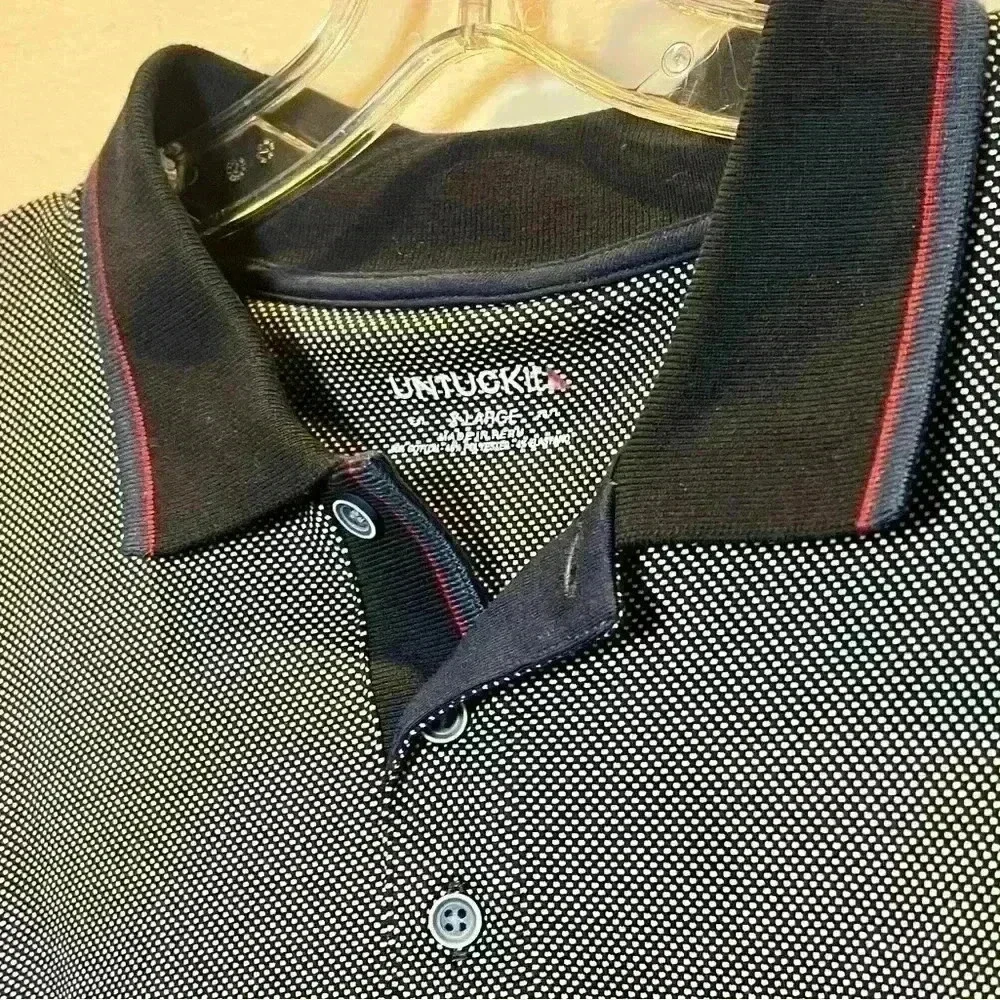 UNTUCKit Polo Shirt Mens XL Large blue Boscarelli Long Sleeve Stretch